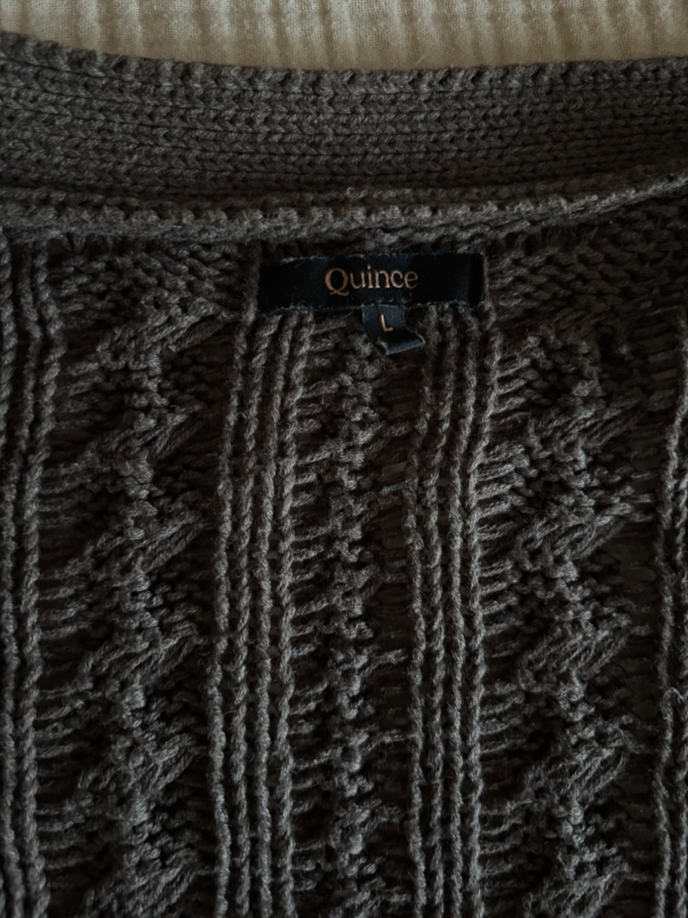 Quince 100% Organic Cotton Oversized Cable Cardigan - Picture 3 of 3